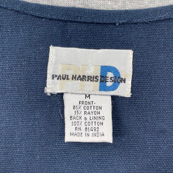 VTG Paul Harris Floral Embroidered Vest Womens M Patchwork Stripe Boho Cottage - Picture 3 of 11